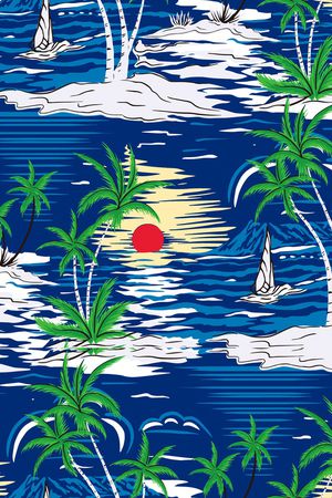 椰子树印花华亿平台图片