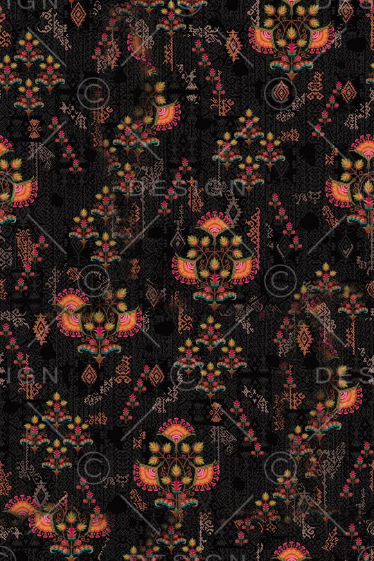 抽象花卉印花华亿平台图片