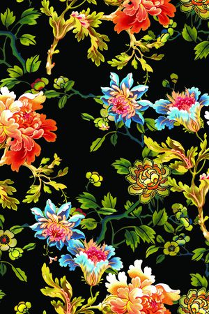 满版散花印花华亿平台图片