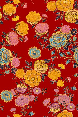 满版散花印花华亿平台图片