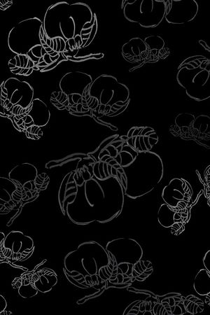 手绘线条笔触印花华亿平台图片