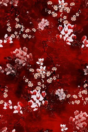 玉兰花印花华亿平台图片