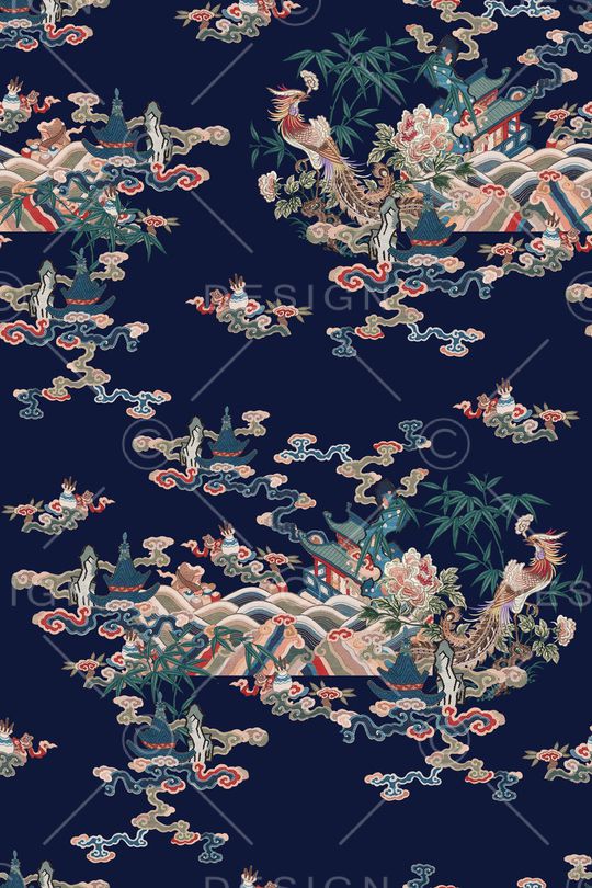 中国风华亿平台印花华亿平台图片