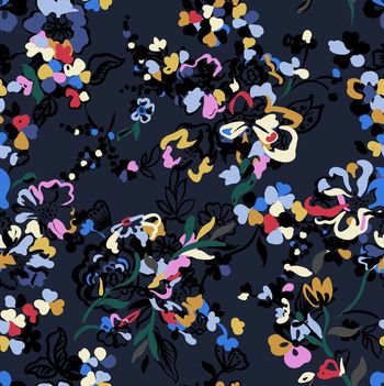 1311623-涂鸦花卉蓝底