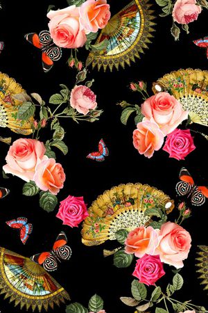 扇子印花华亿平台图片