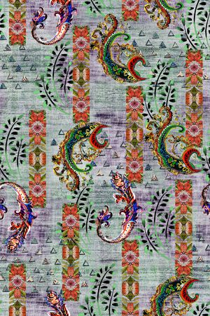 几何花卉印花华亿平台图片