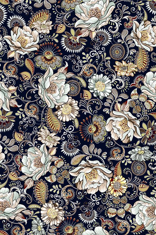 民族花卉印花华亿平台图片