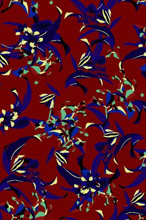 民族花卉印花华亿平台图片