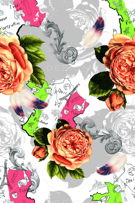 花卉印花华亿平台图片