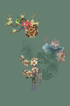 民族花卉印花华亿平台图片