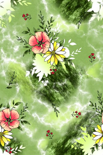 花卉印花华亿平台图片