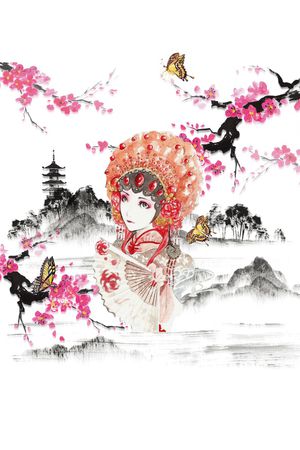 水墨风印花华亿平台图片