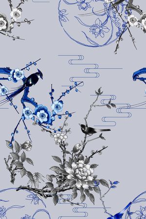 花卉印花华亿平台图片