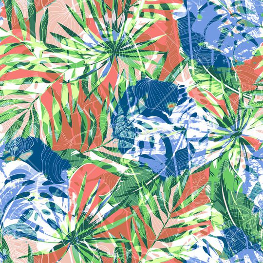 抽象花卉印花华亿平台图片