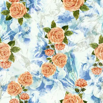 清爽底花卉印花华亿平台图片