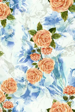 清爽底花卉印花华亿平台图片