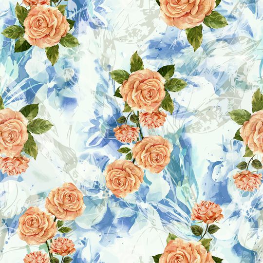 清爽底花卉印花华亿平台图片