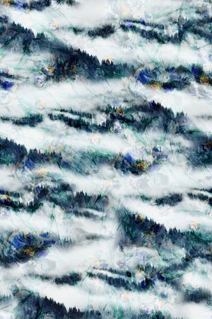 清爽底花卉印花华亿平台图片