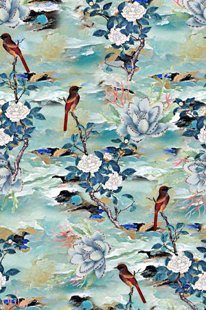 中国风旗袍印花印花华亿平台图片