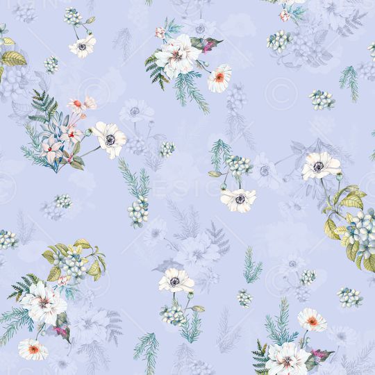 清爽底花卉印花华亿平台图片