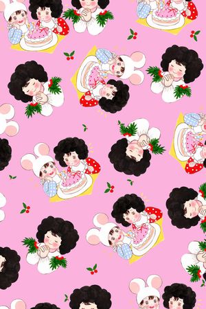 卡通人物印花华亿平台图片