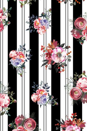 黑白条纹印花华亿平台图片