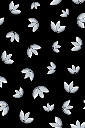 黑底花卉印花华亿平台图片