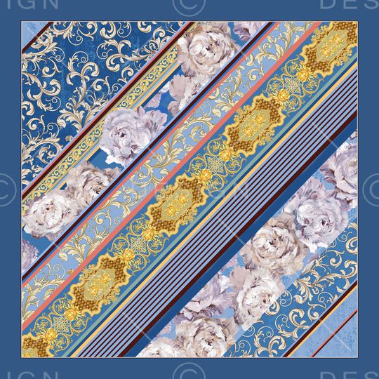 丝巾定位花印花华亿平台图片