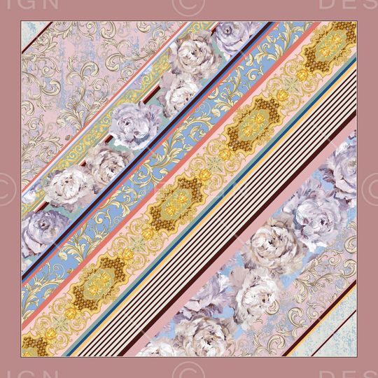 丝巾定位花印花华亿平台图片