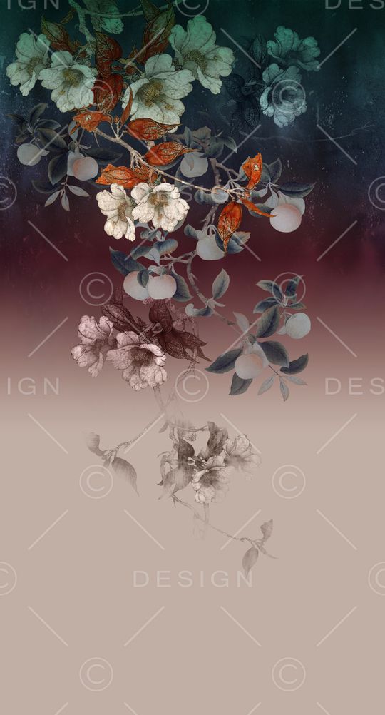 中国风定位花印花华亿平台图片