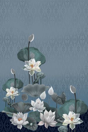 荷花印花华亿平台图片