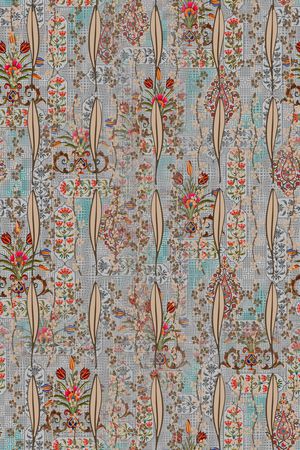 民族花卉印花华亿平台图片