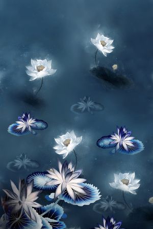 中国风定位花印花华亿平台图片