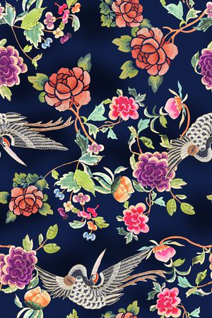 仙鹤印花华亿平台图片