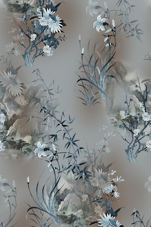 水墨风印花华亿平台图片