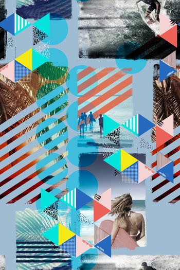 沙滩印花华亿平台图片