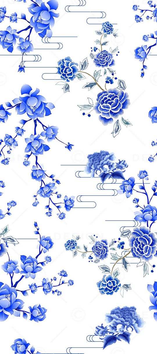 青花瓷印花华亿平台图片