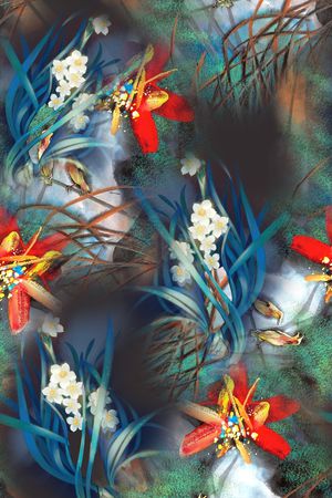 花卉印花华亿平台图片