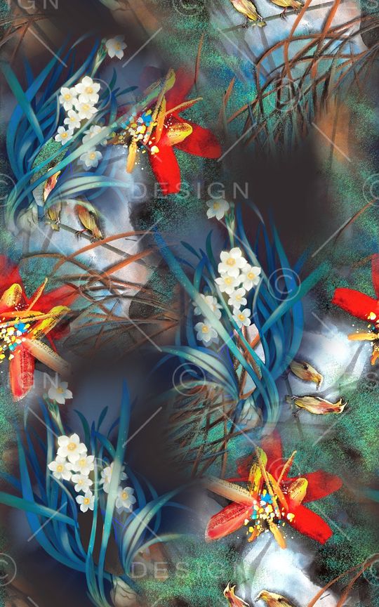 花卉印花华亿平台图片