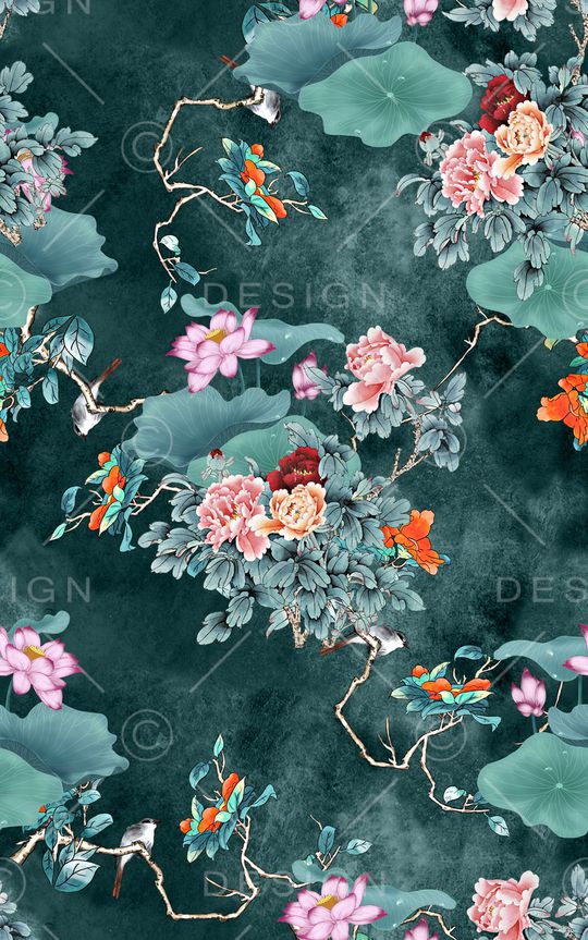 中国风旗袍真丝印花印花华亿平台图片