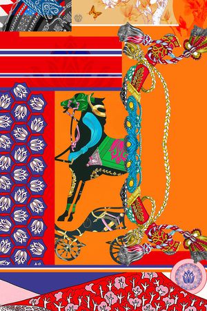 连衣裙印花华亿平台图片