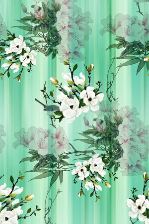 中国风旗袍真丝印花印花华亿平台图片