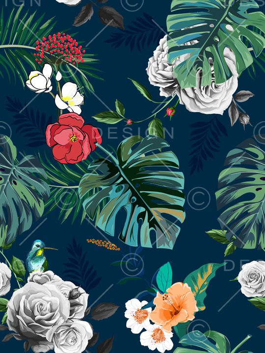 绿植树叶印花华亿平台图片