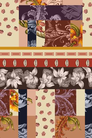 彩底花卉印花华亿平台图片