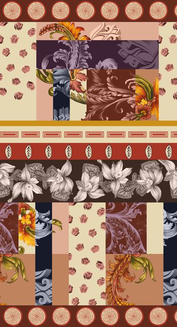 彩底花卉印花华亿平台图片