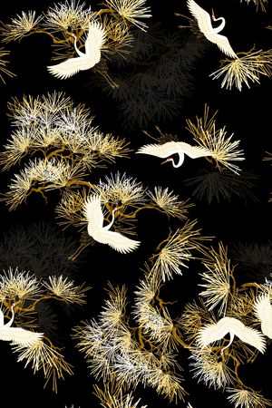 仙鹤印花华亿平台图片