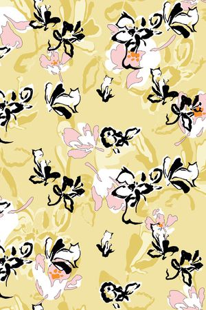 线描花卉印花华亿平台图片