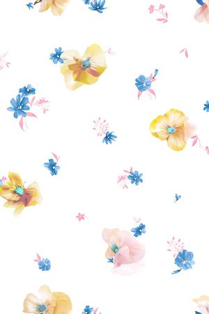 手绘花卉印花华亿平台图片