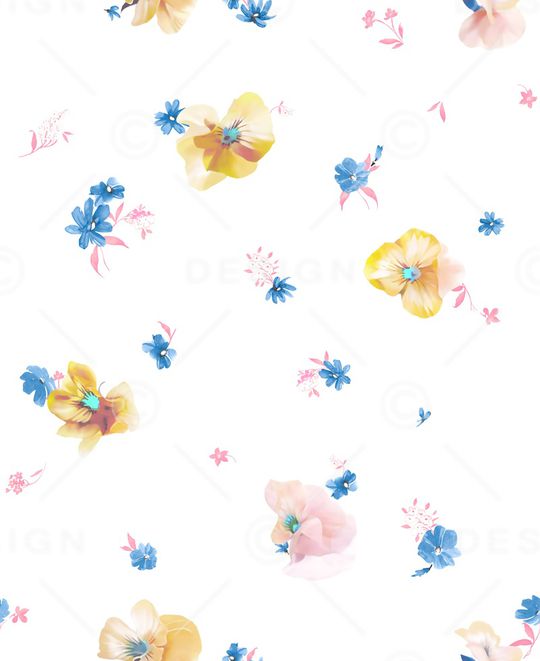 手绘花卉印花华亿平台图片