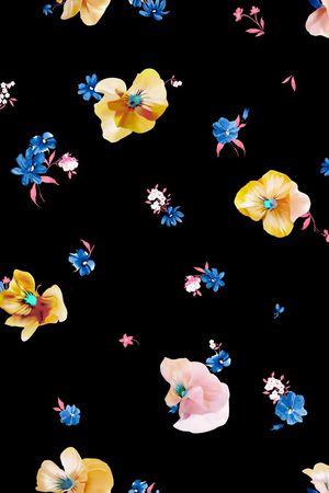 手绘花卉印花华亿平台图片